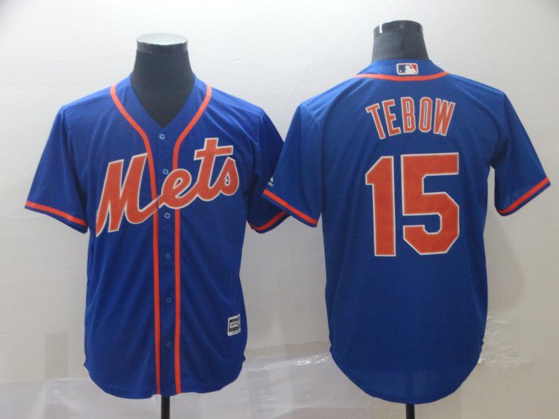 Men New York Mets #15 Tebow Blue Game MLB Jerseys
